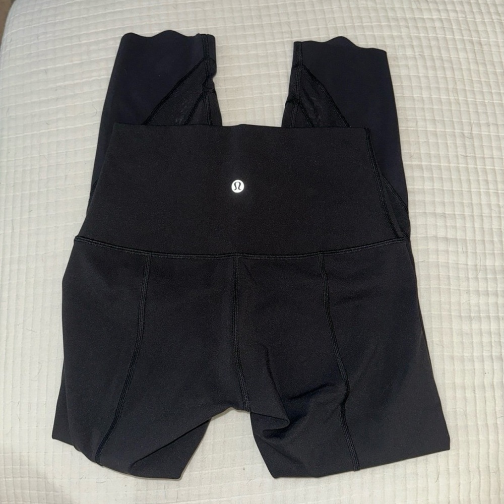 Lululemon Black High-Waisted/Fold Over Cropped Leggings